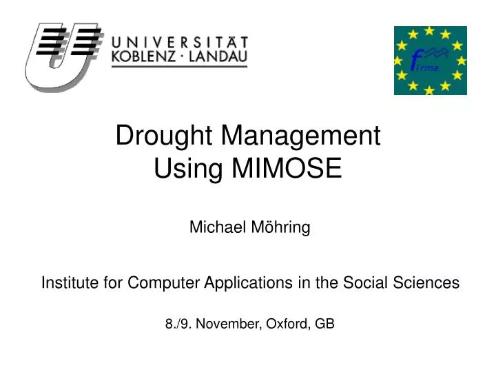 drought management using mimose