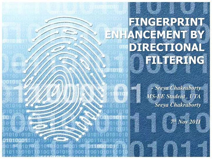 fingerprint enhancement by directional filtering