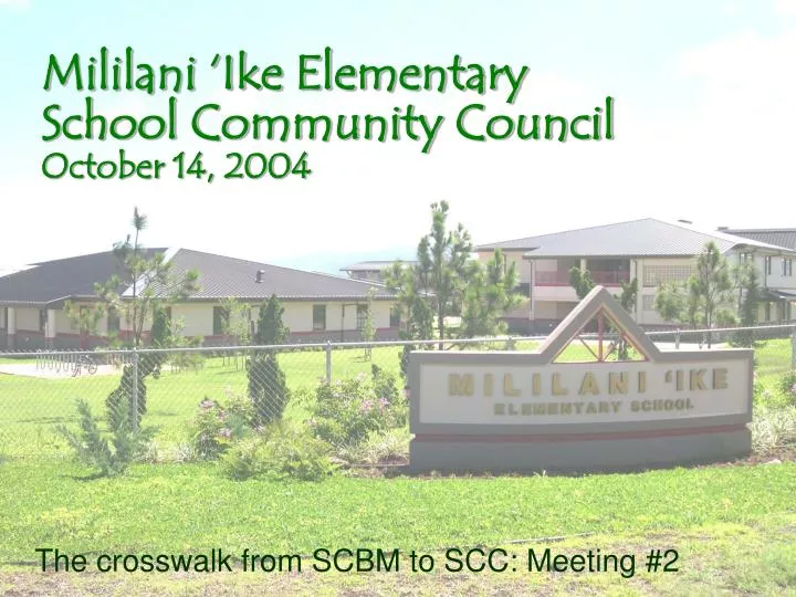 mililani ike elementary school community council october 14 2004
