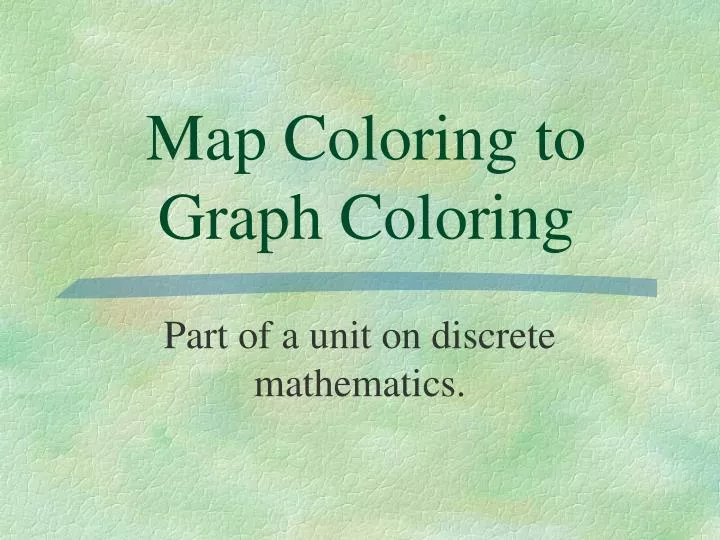 map coloring to graph coloring