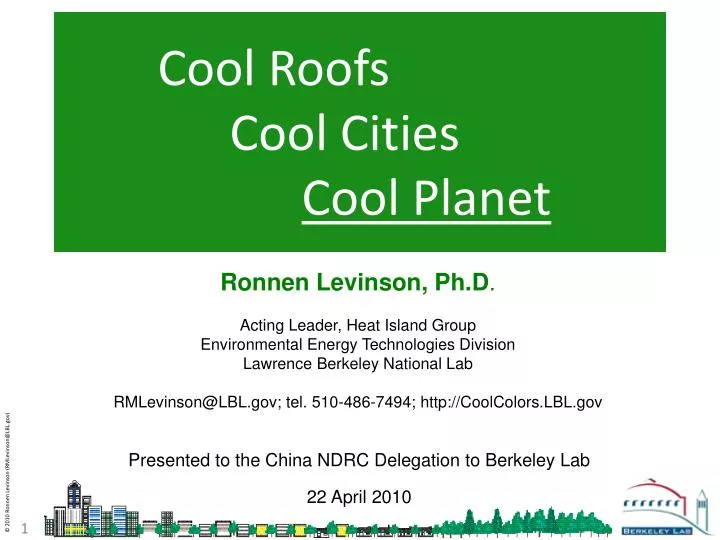 cool roofs cool cities cool planet