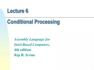 Lecture 6 Conditional Processing