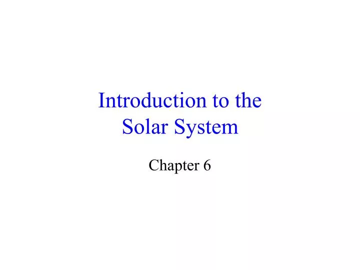 introduction to the solar system