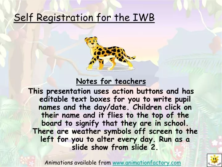 self registration for the iwb