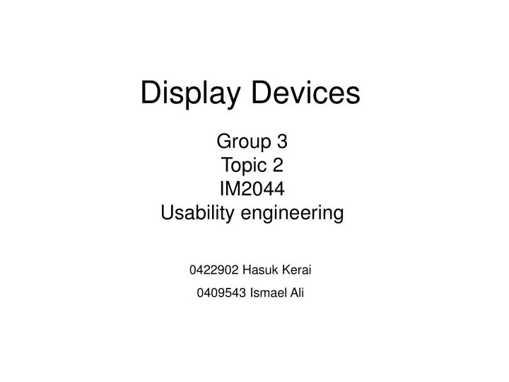 display devices