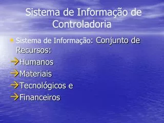 Sistema de Informação de Controladoria