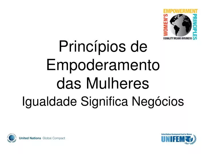 princ pios de empoderamento das mulheres