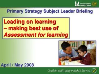 Primary Strategy Subject Leader Briefing