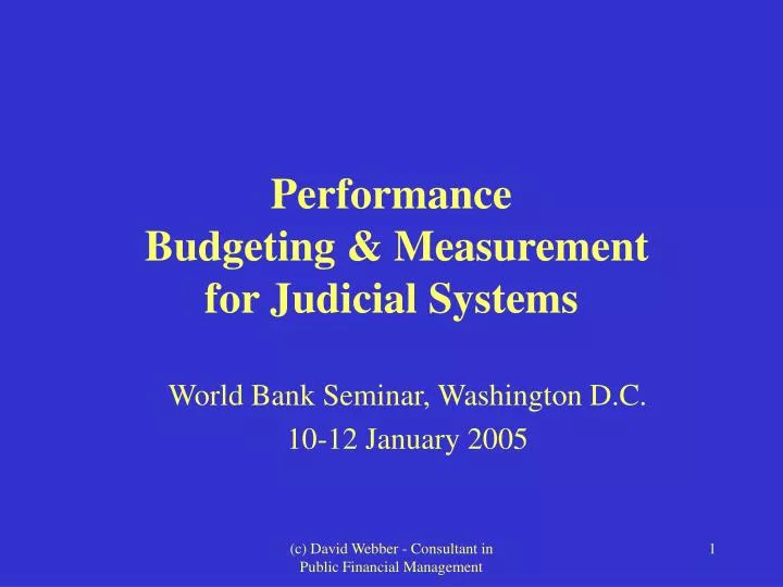 performance budgeting measurement for judicial systems