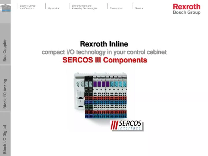rexroth inline compact i o technology in your control cabinet sercos iii components