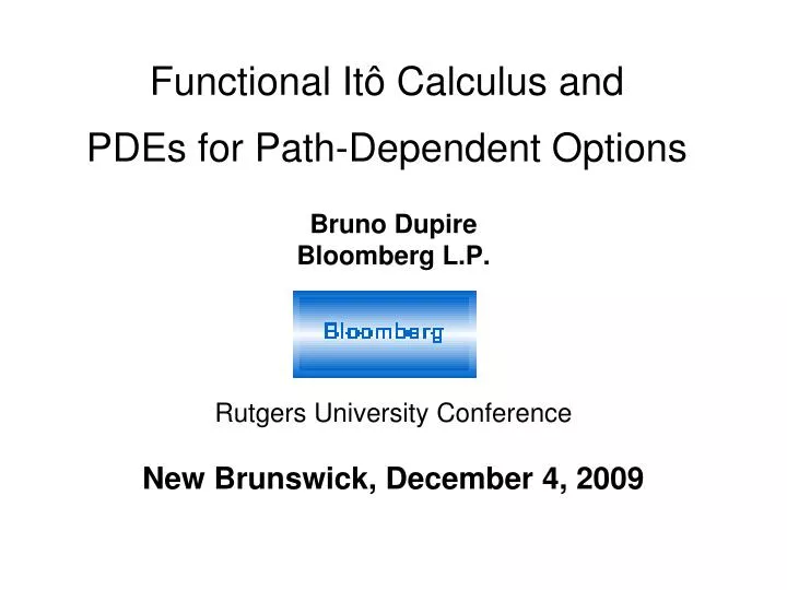 functional it calculus and pdes for path dependent options