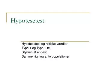 Hypotesetest