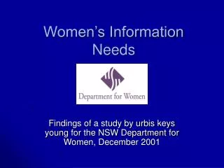 Women’s Information Needs