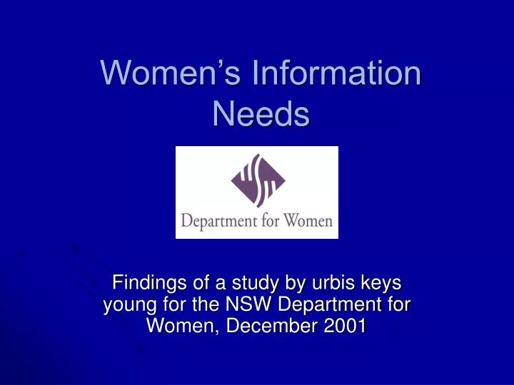 women s information needs