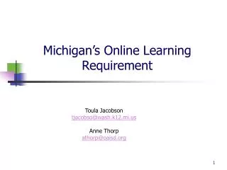 Michigan’s Online Learning Requirement