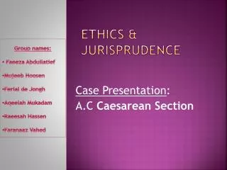 Ethics &amp; Jurisprudence
