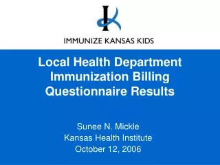 Local Health Department Immunization Billing Questionnaire Results