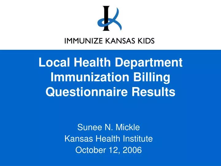 local health department immunization billing questionnaire results
