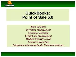 QuickBooks: Point of Sale 5.0