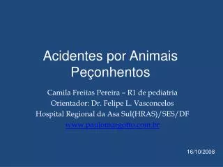 acidentes por animais pe onhentos