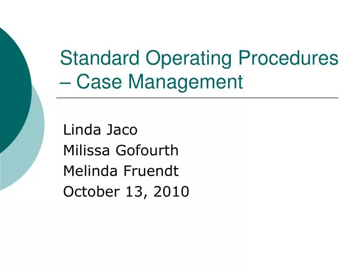 standard operating procedures case management