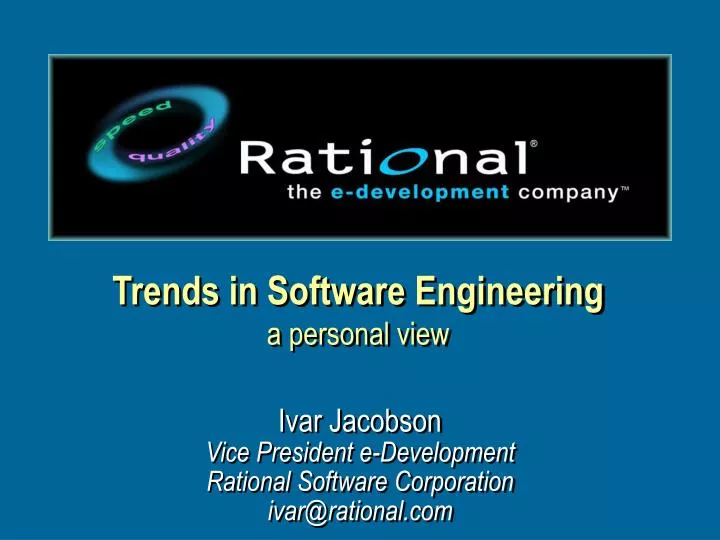 trends in software engineering a personal view