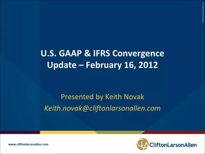 u s gaap ifrs convergence update february 16 2012