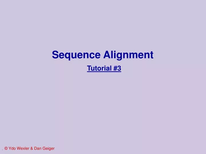 sequence alignment tutorial 3