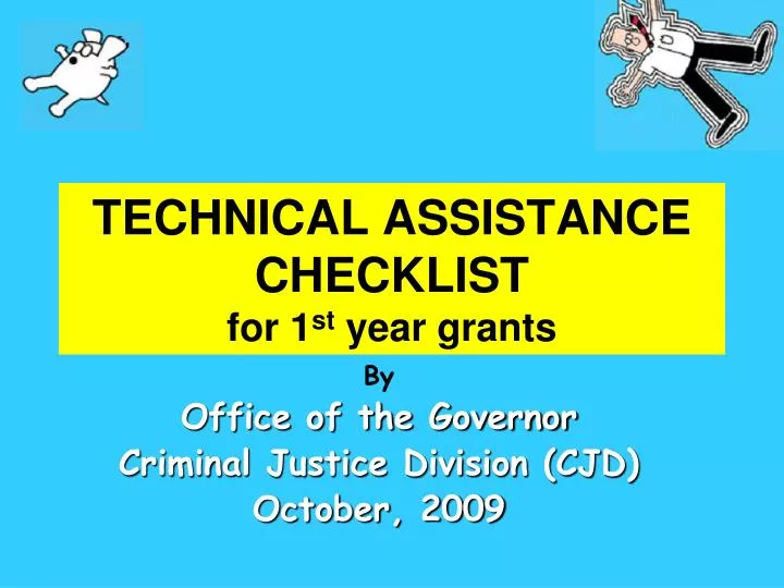 technical assistance checklist for 1 st year grants