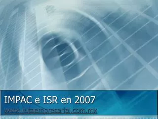 IMPAC e ISR en 2007