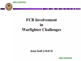 FCB Involvement in Warfighter Challenges