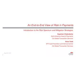 An End-to-End View of Risk in Payments