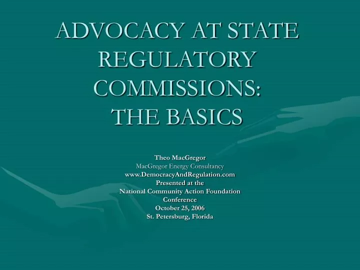 advocacy at state regulatory commissions the basics