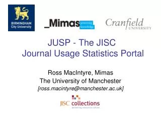JUSP - The JISC Journal Usage Statistics Portal
