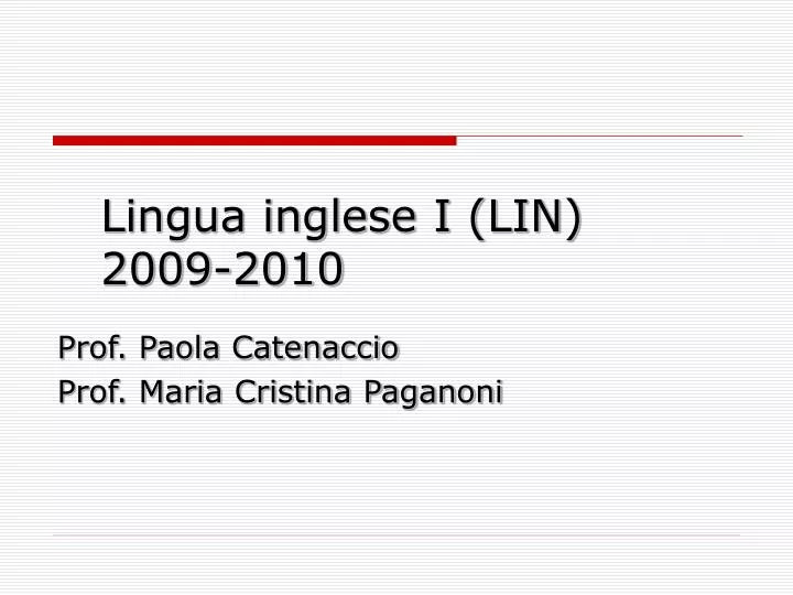 lingua inglese i lin 2009 2010