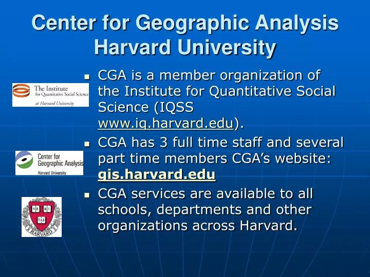 center for geographic analysis harvard university