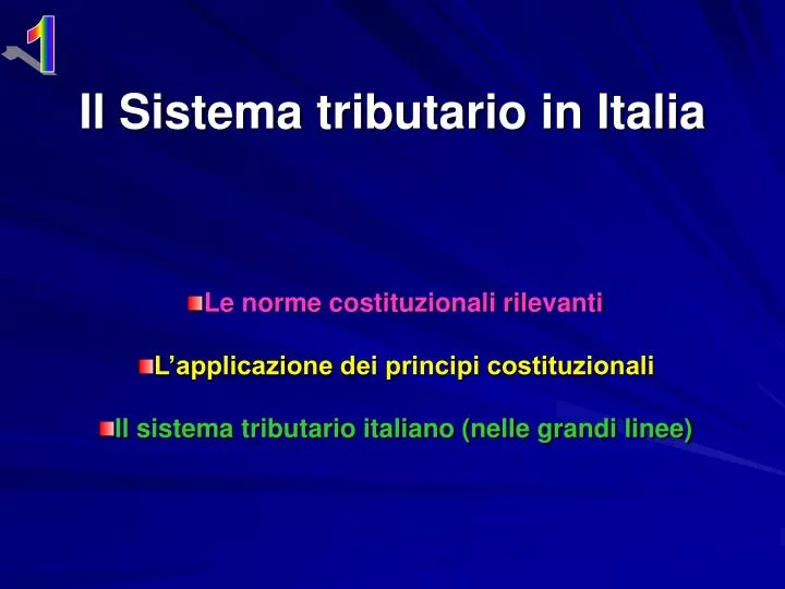 il sistema tributario in italia