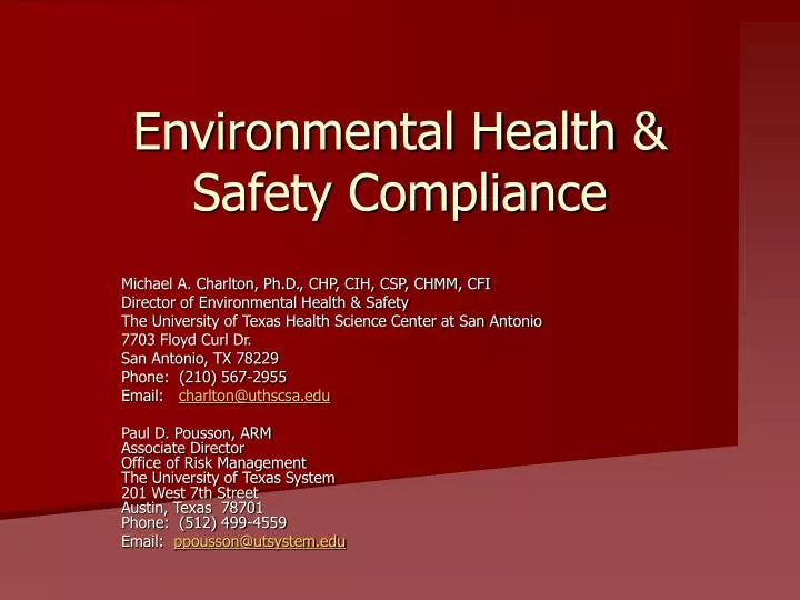 environmental health safety compliance