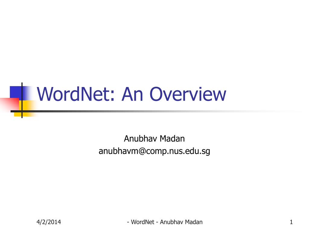 PPT - WordNet: An Overview PowerPoint Presentation, free download - ID ...