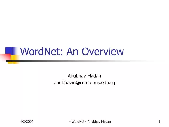 wordnet an overview