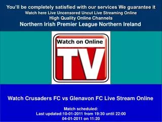 Crusaders FC vs Glenavon FC LIVE STREAM ONLINE HD VIDEO