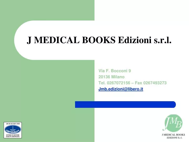 j medical books edizioni s r l