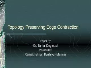 Topology Preserving Edge Contraction