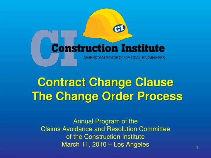 contract change clause the change order process