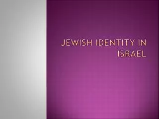 Jewish identity in Israel