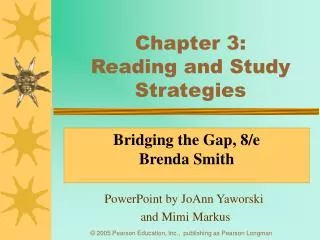 Chapter 3: Reading and Study Strategies