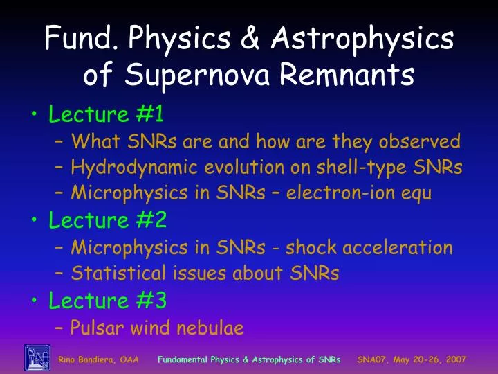fund physics astrophysics of supernova remnants