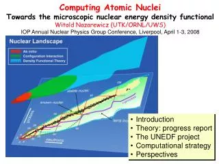 Computing Atomic Nuclei Towards the microscopic nuclear energy density functional Witold Nazarewicz (UTK/ORNL/UWS)