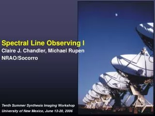 Spectral Line Observing I