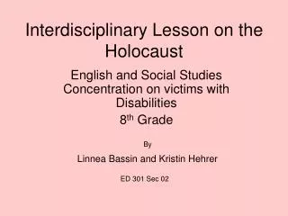 Interdisciplinary Lesson on the Holocaust